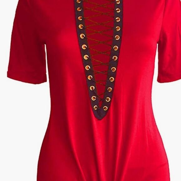 So Chic Lace Front Sexy Mini T-shirt Dress - Picture 2 of 5